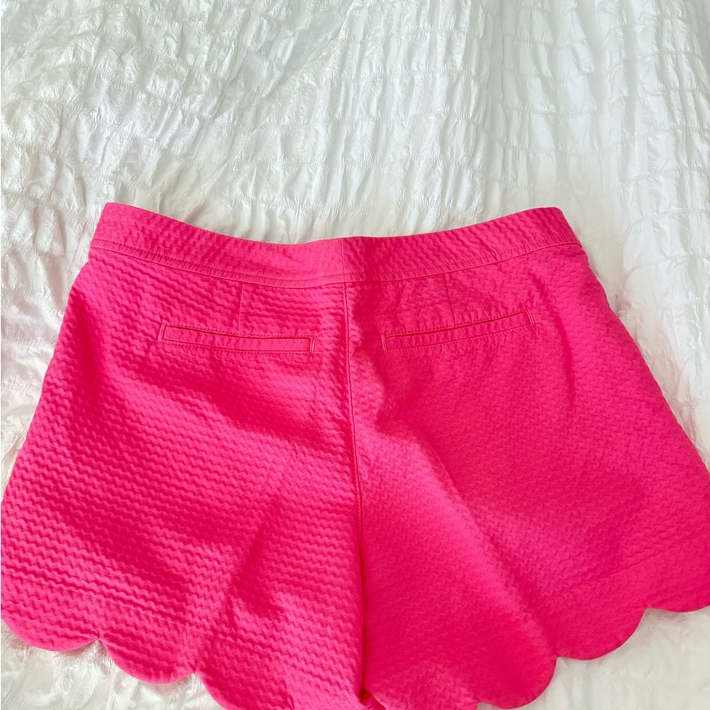 Lilly Pulitzer Hot Pink Scalloped High Waist Shorts